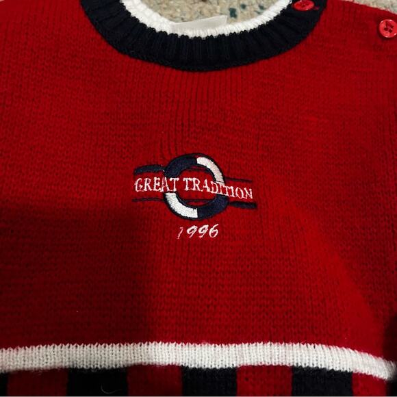 Vtg Sweater Bundle Nautical and Academia Striped Cable Knit Grandpa Sweater - Picture 9 of 10